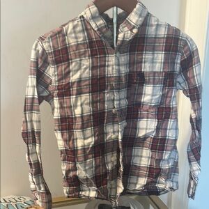 Abercrombie Kids Red and White Plaid Button Down Shirt